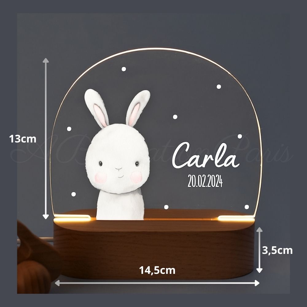 Veilleuse lapin avec prénom