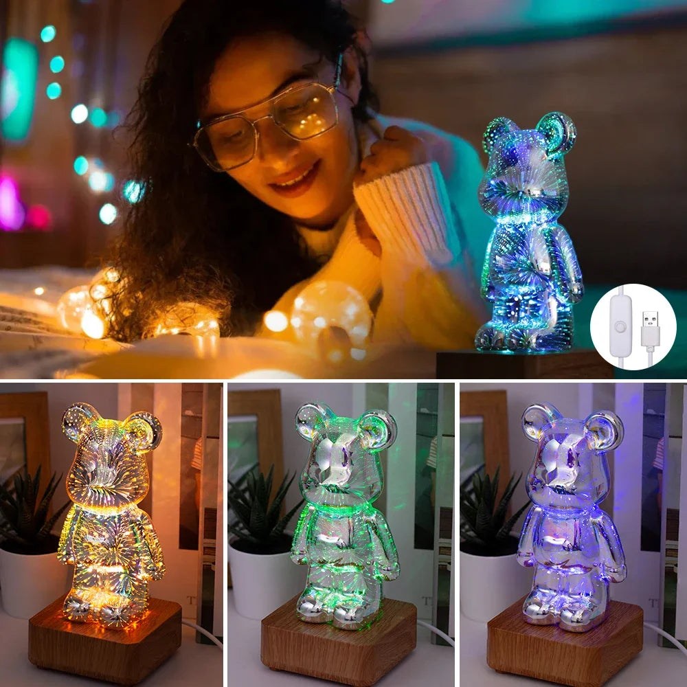 lampadaire LED ours 3D