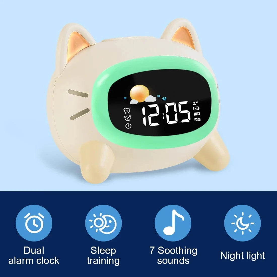 réveil enfant design chat