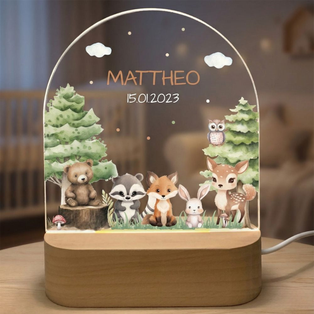 Veilleuse animaux forêt