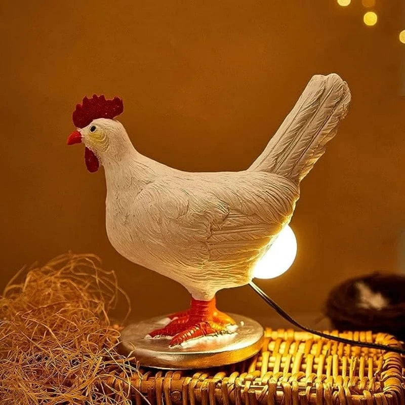 Lampe assise poule