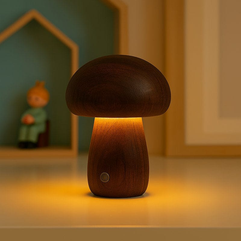 Veilleuse champignon bois