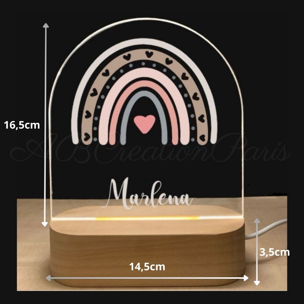Lampe fille arc-en-ciel