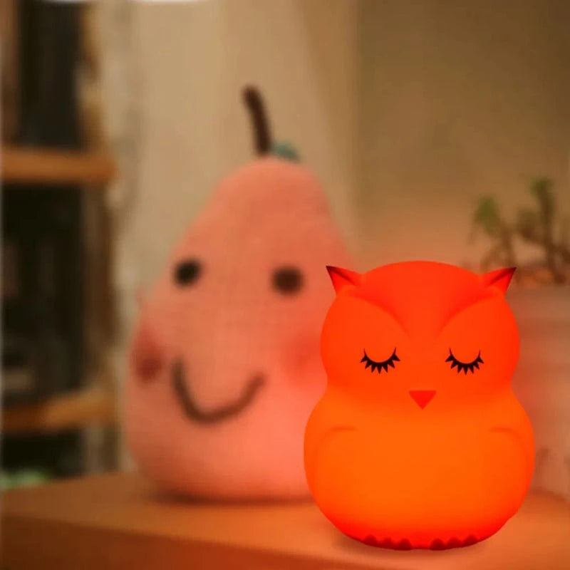 veilleuse hibou multicolore