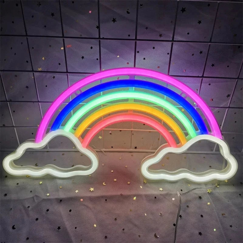 décoration lumineuse arc en ciel