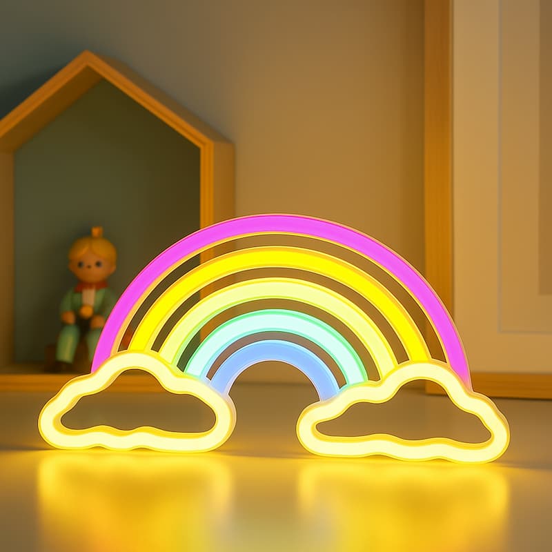 veilleuse néon arc en ciel