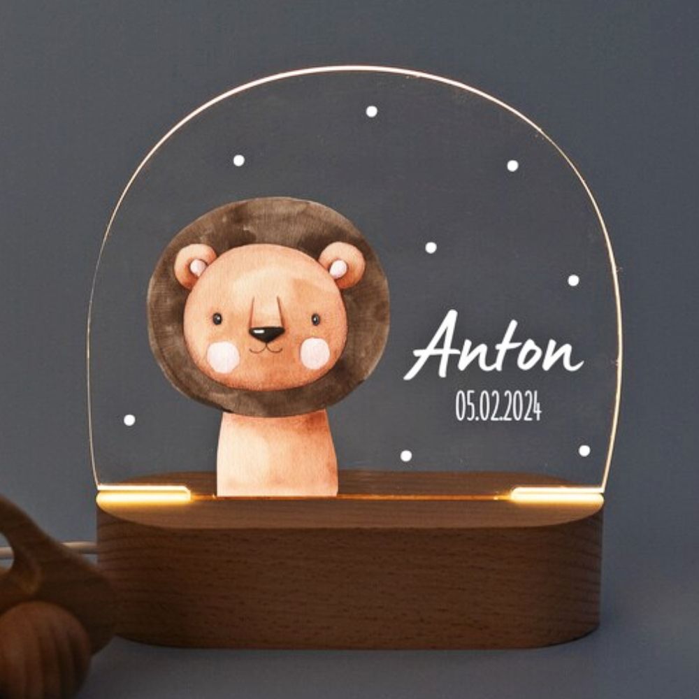 lampe de chevet lion personnalisé