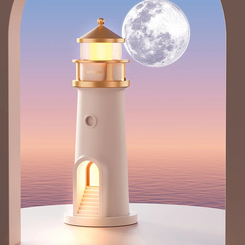 Ambiance chambre avec veilleuse lune